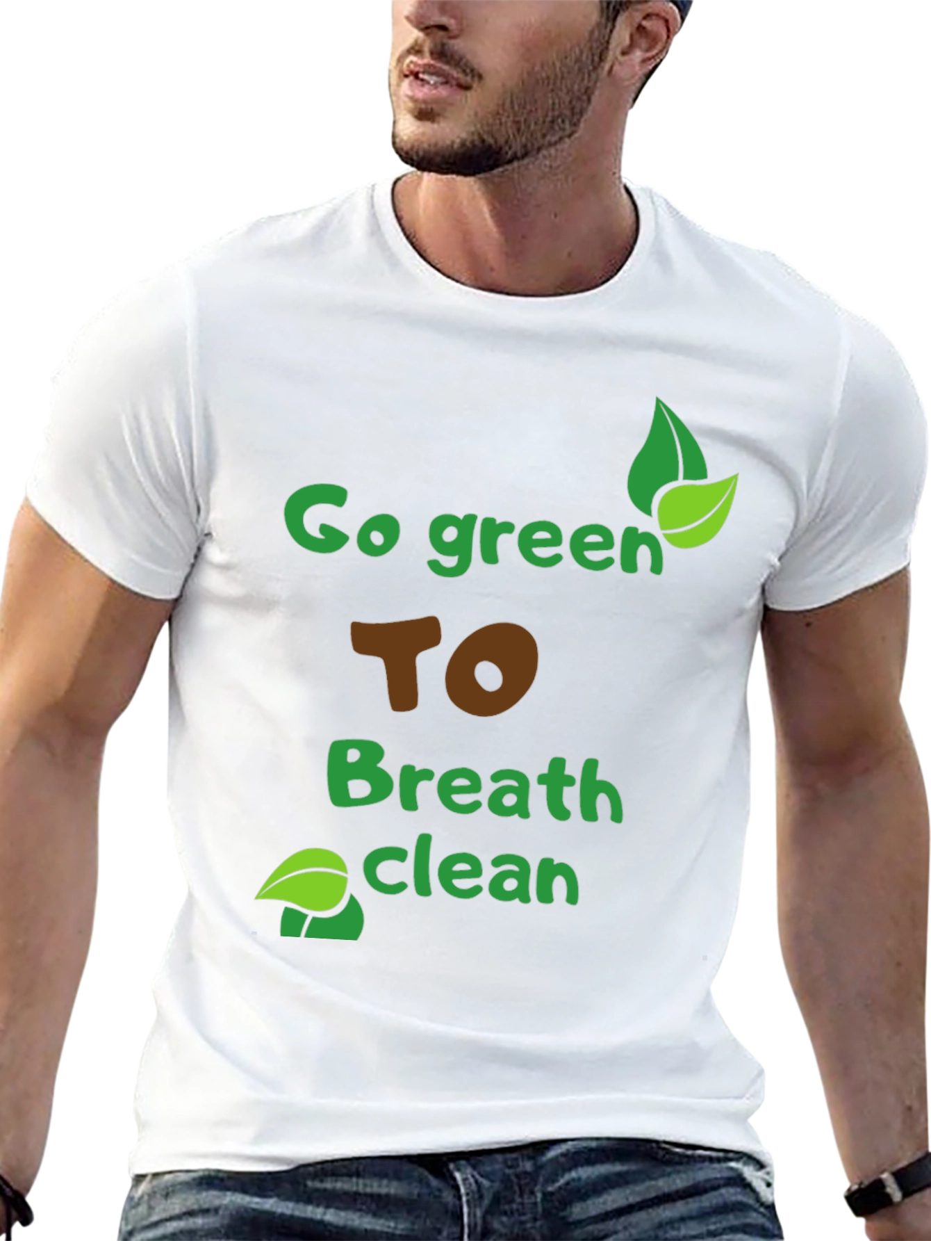 Eco-Friendly Go Green Graphic Tee - Breathe Clean Air!