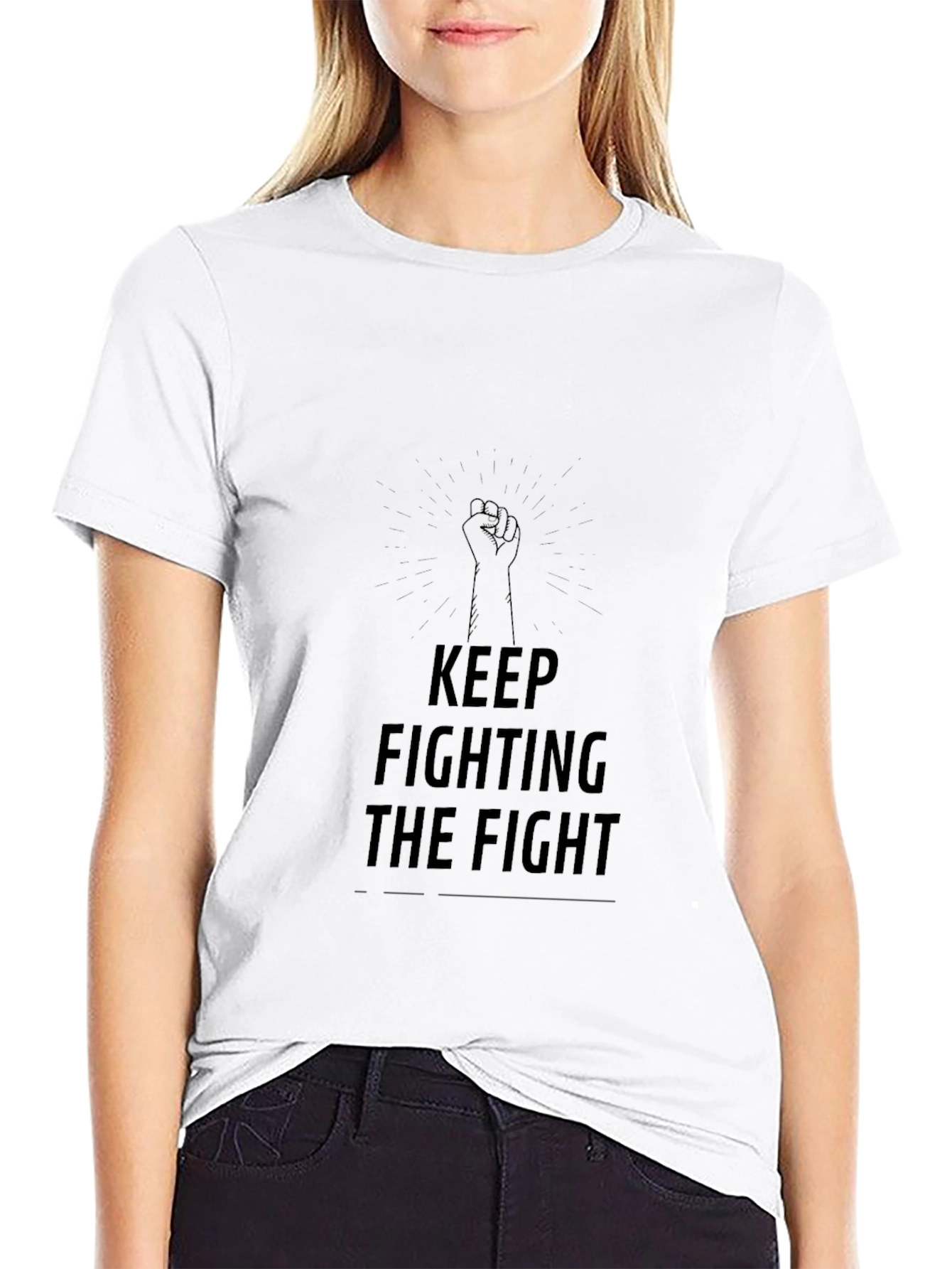 Keep Fighting The Fight Black Graphic Tee