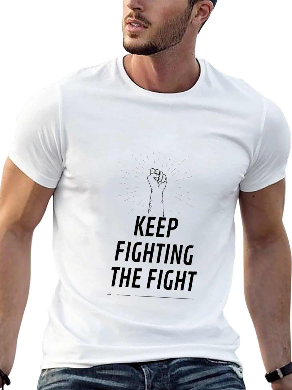 Keep Fighting The Fight Black Graphic Tee