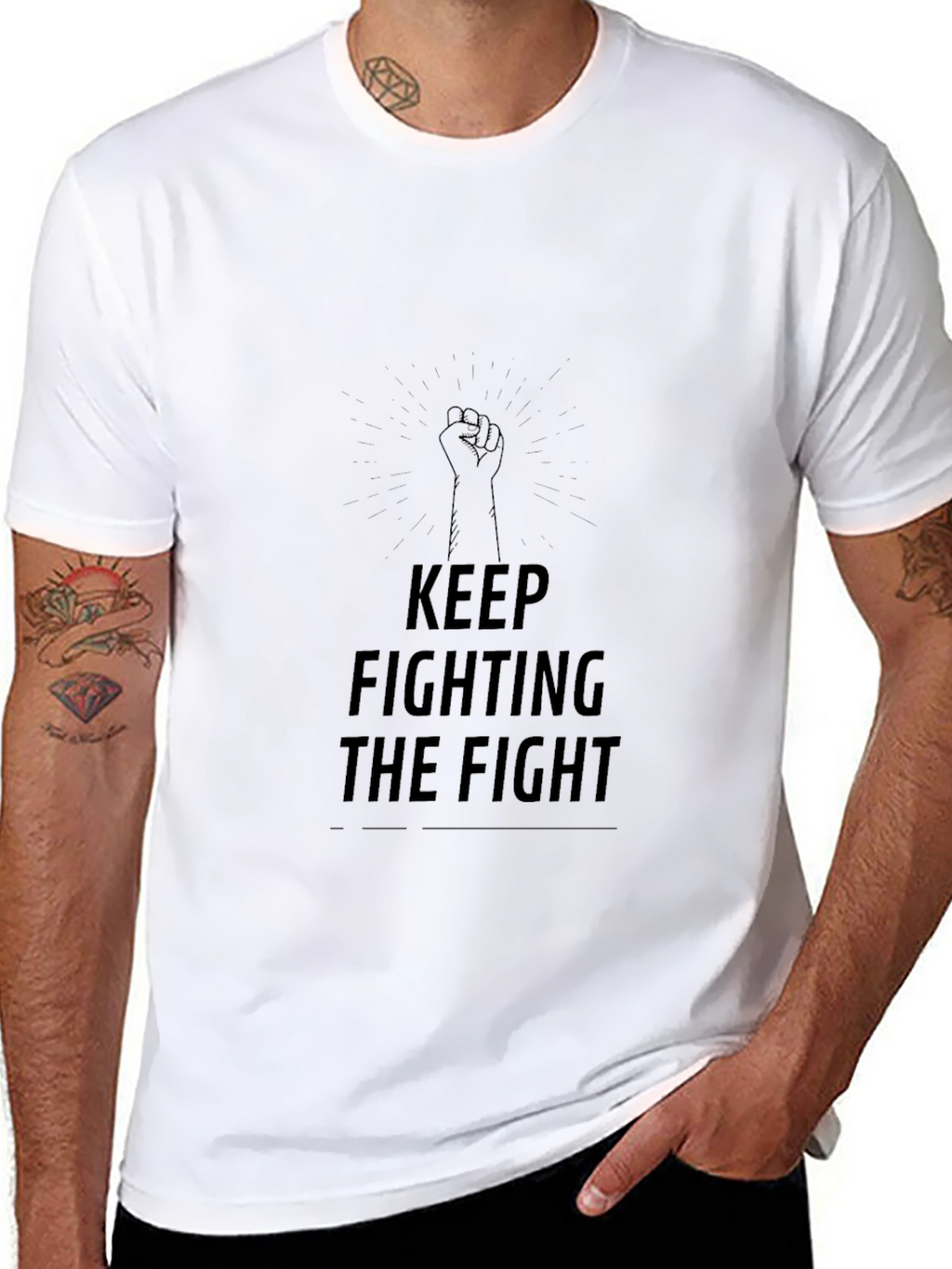 Keep Fighting The Fight Black Graphic Tee
