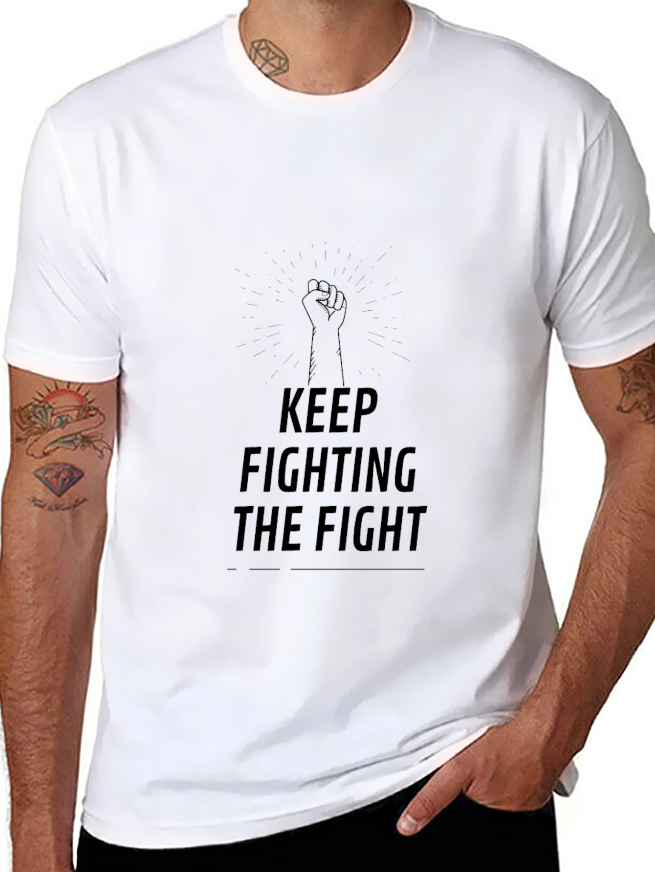 Keep Fighting The Fight Black Graphic Tee