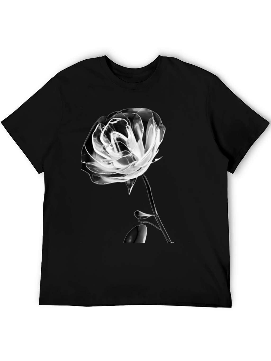 Rose Graphic T-Shirt - Black Casual Tee