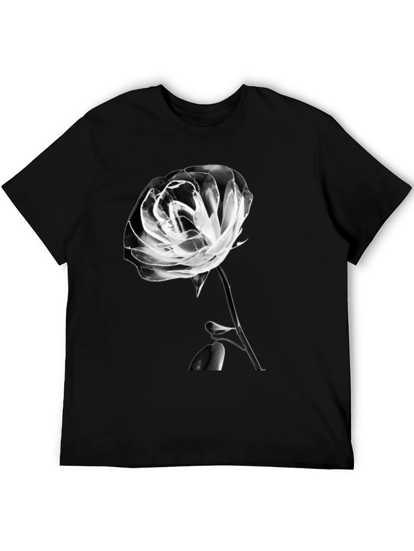 Rose Graphic T-Shirt - Black Casual Tee