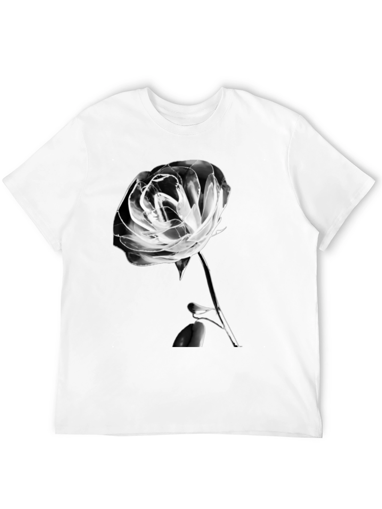 Rose Graphic T-Shirt - Black Casual Tee