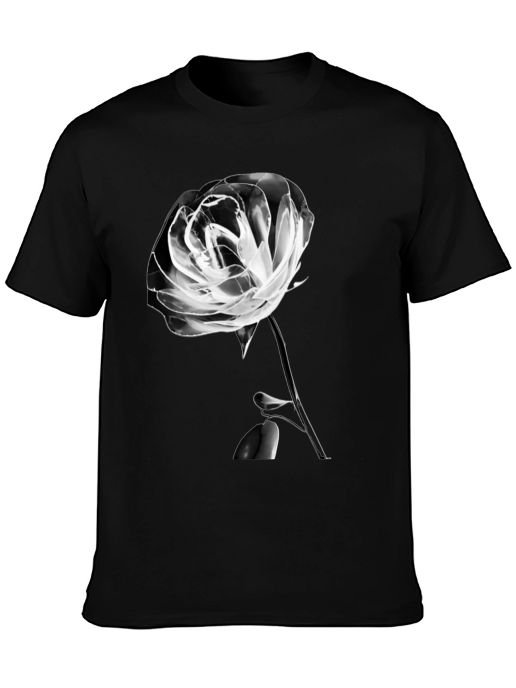 Rose Graphic T-Shirt - Black Casual Tee
