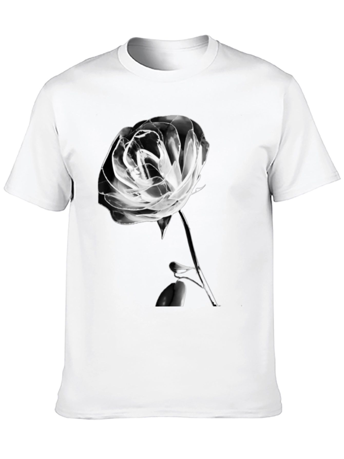 Rose Graphic T-Shirt - Black Casual Tee