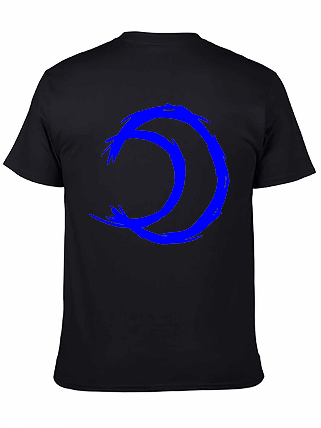 Abstract Blue Symbol Black T-Shirt