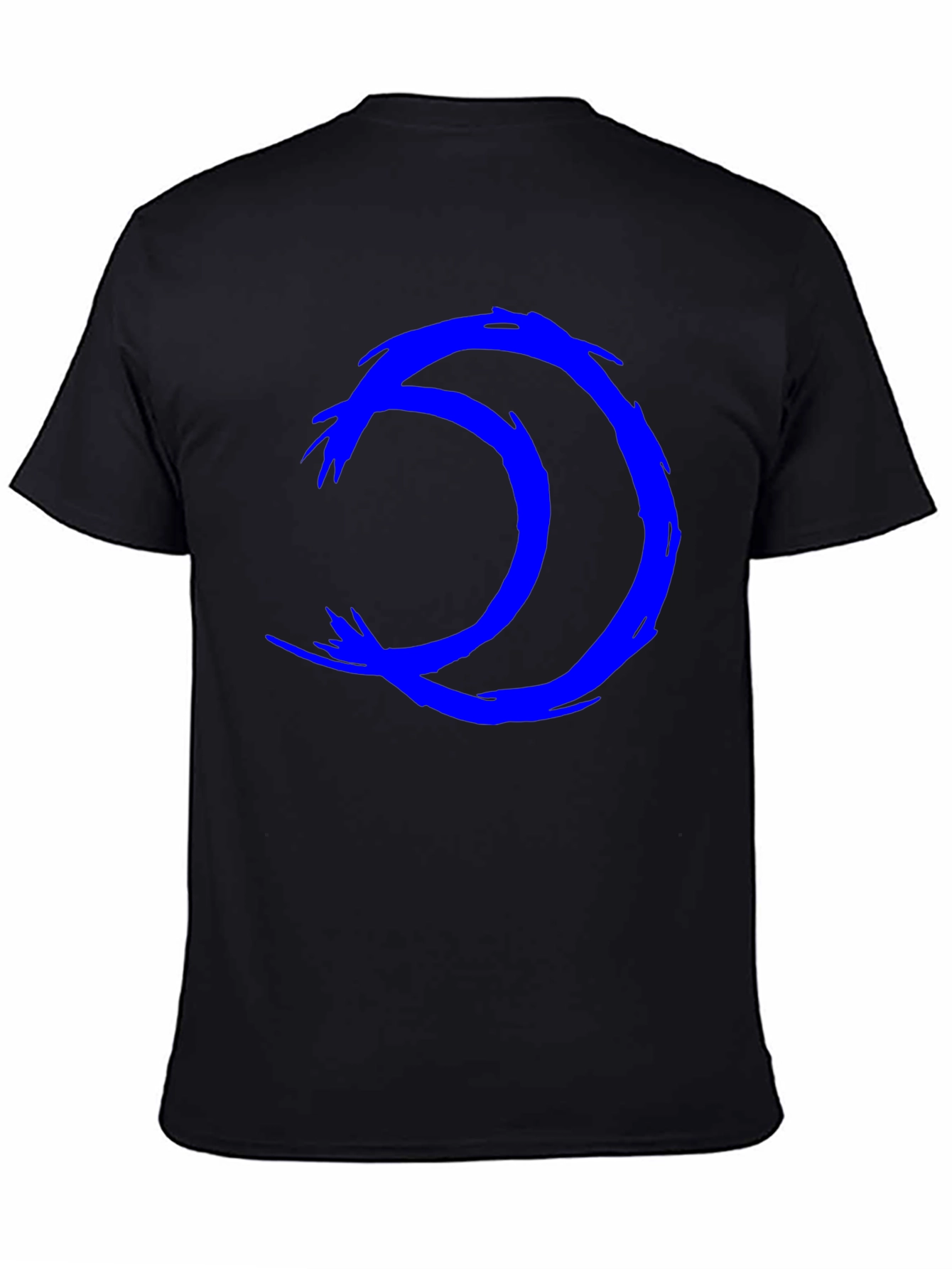 Abstract Blue Symbol Black T-Shirt