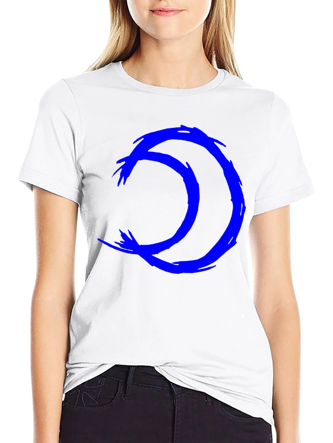 Abstract Blue Symbol Black T-Shirt