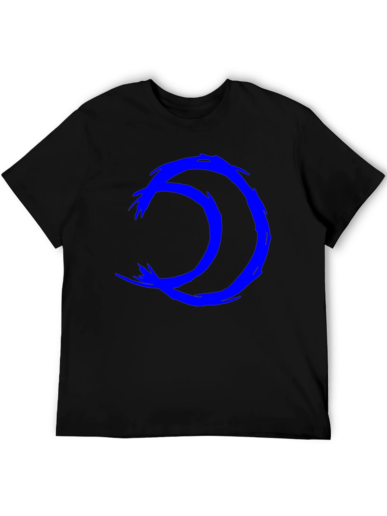 Abstract Blue Symbol Black T-Shirt