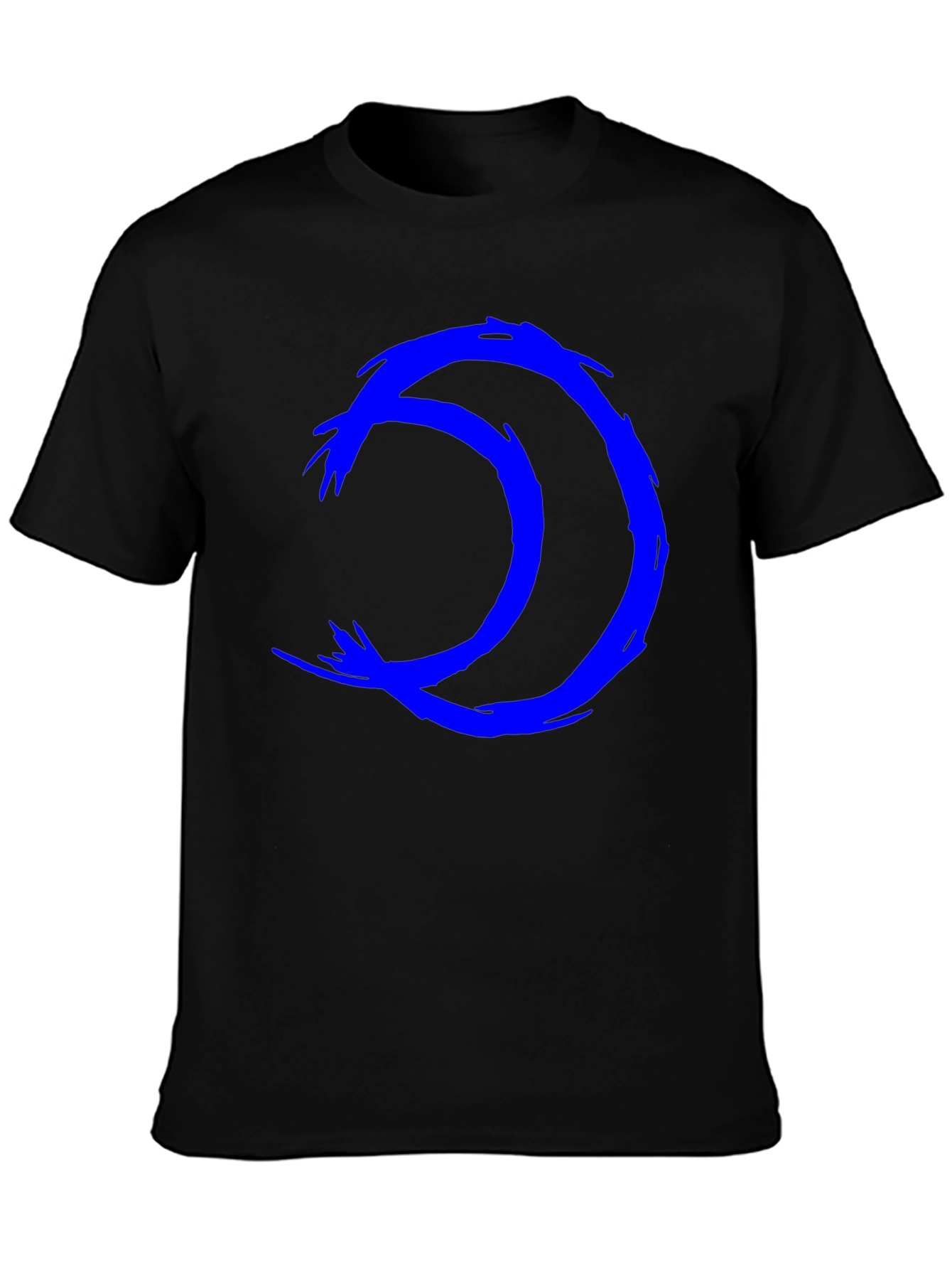 Abstract Blue Symbol Black T-Shirt