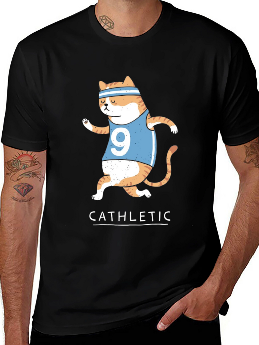 Cat-hletic T-Shirt: Humorous Cat Running Design