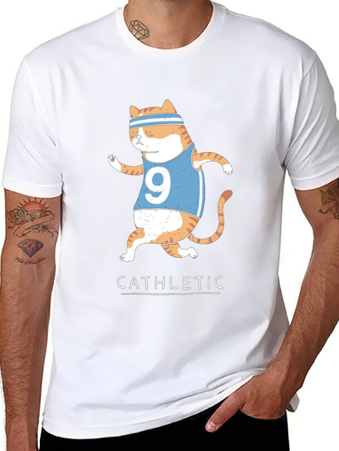 Cat-hletic T-Shirt: Humorous Cat Running Design