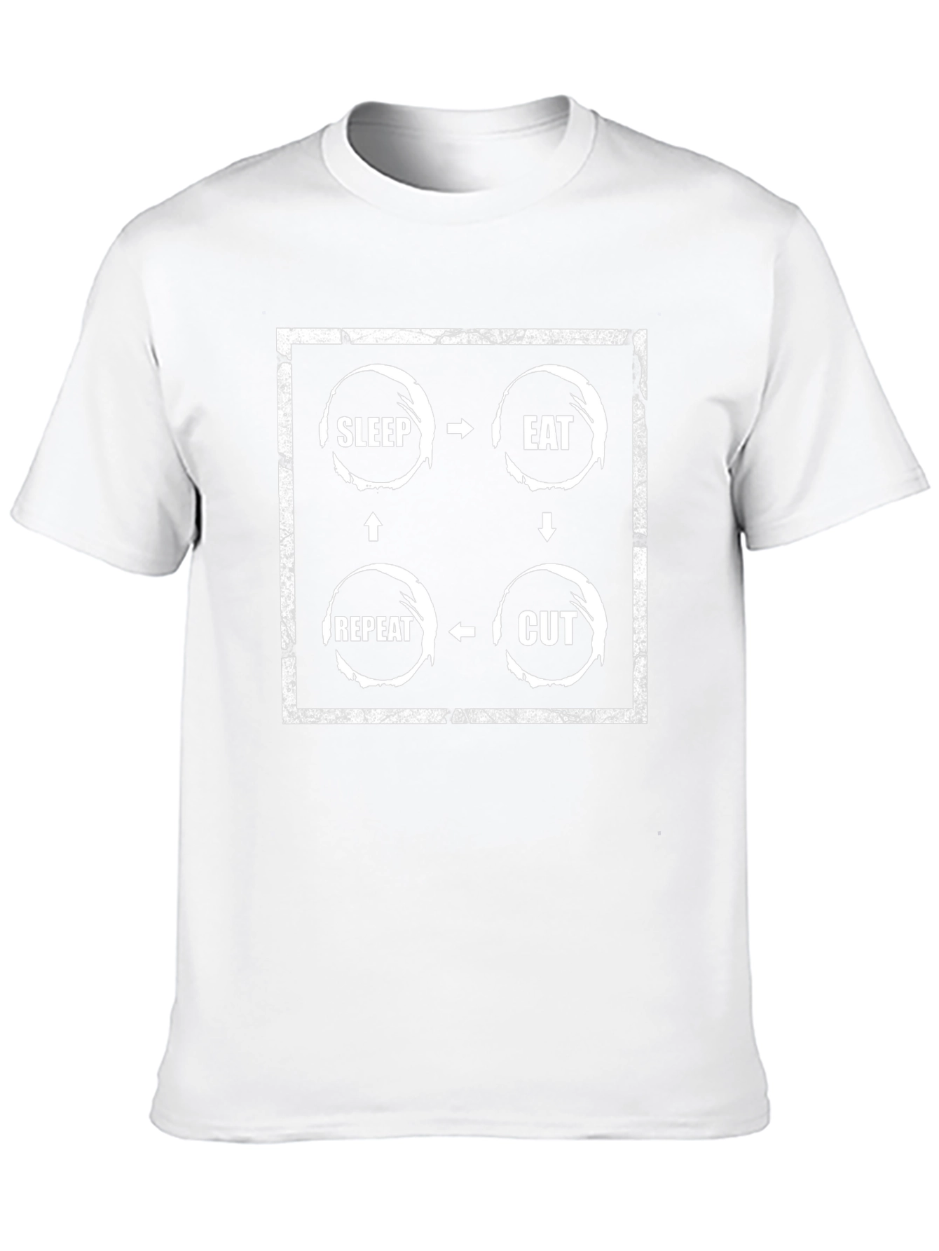 Sleep Eat Cut Repeat Graphic Tee - Black Cotton T-Shirt