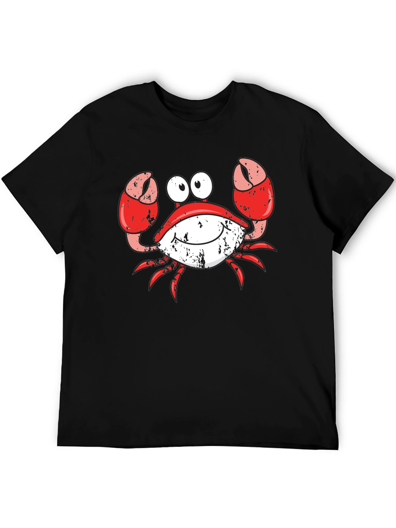 Crabby Cartoon Graphic Tee - Black Cotton Blend