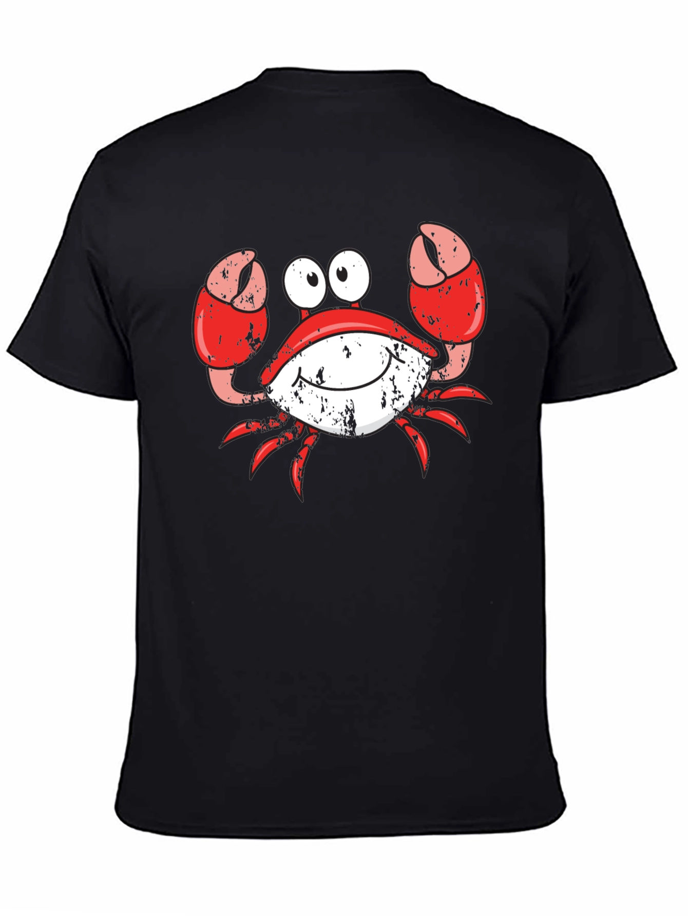 Crabby Cartoon Graphic Tee - Black Cotton Blend