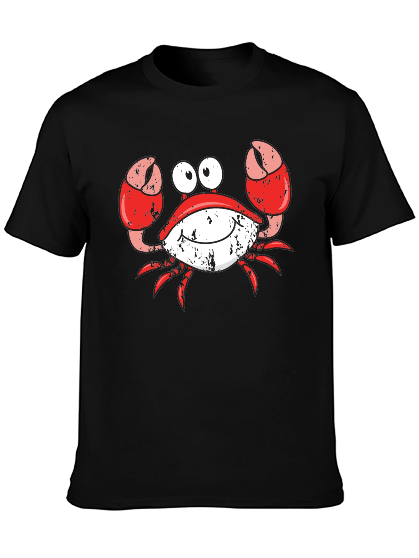 Crabby Cartoon Graphic Tee - Black Cotton Blend