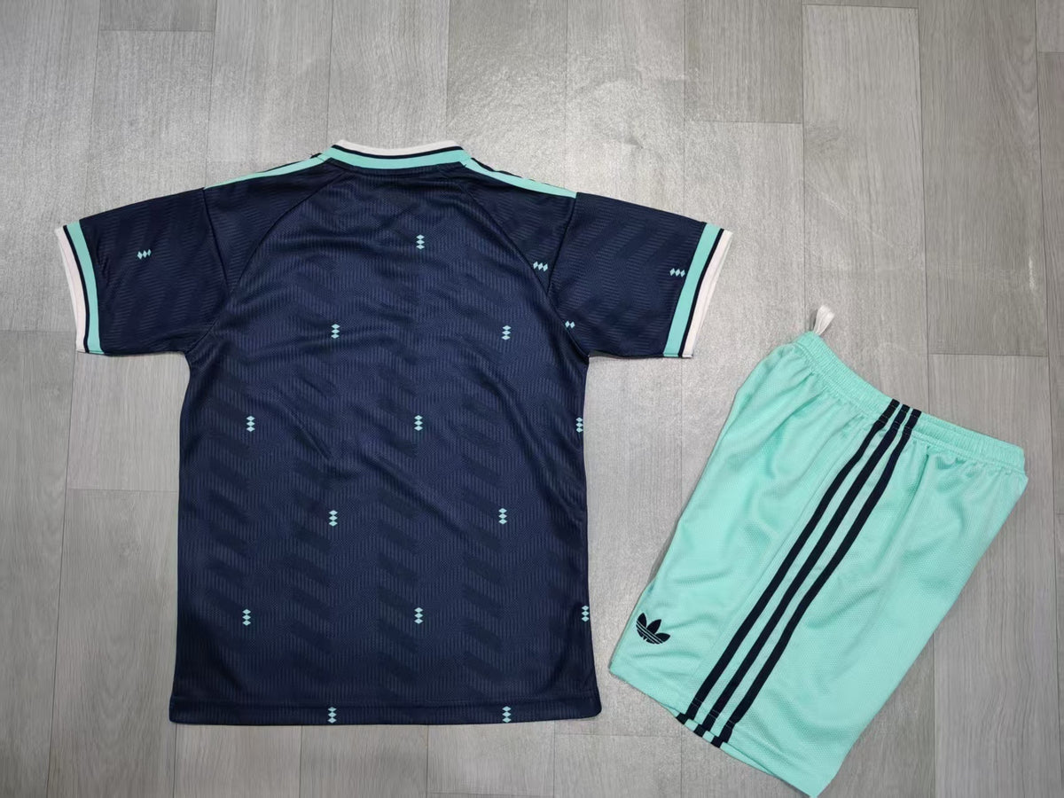 KIDS Germany 1990 World Cup Away Kit – Dark Navy/Mint Green