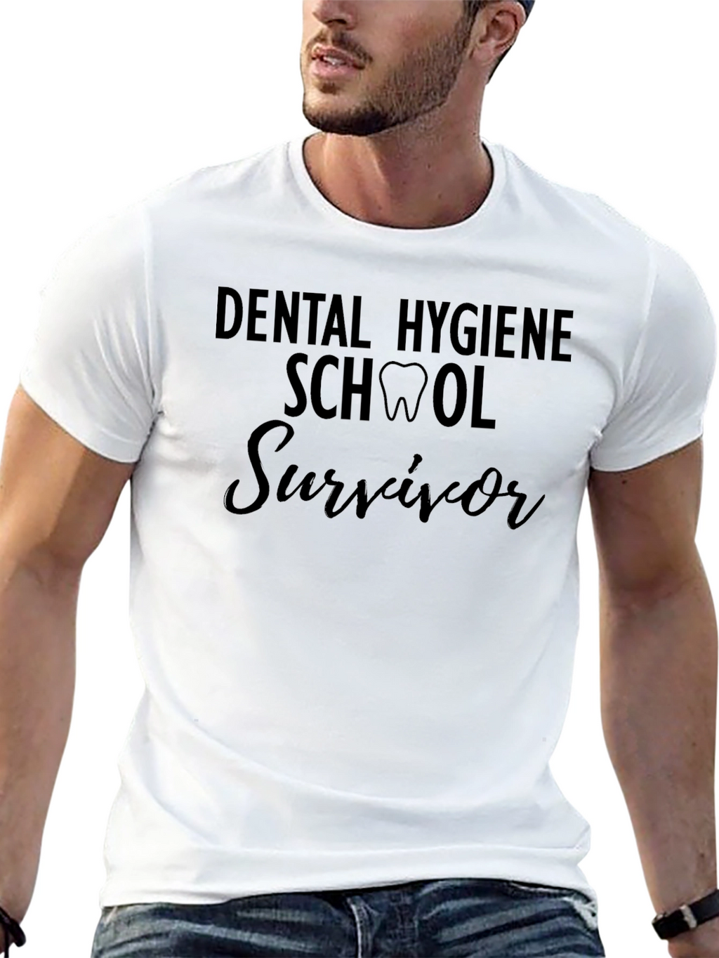 Dental Hygiene School Survivor Black T-Shirt