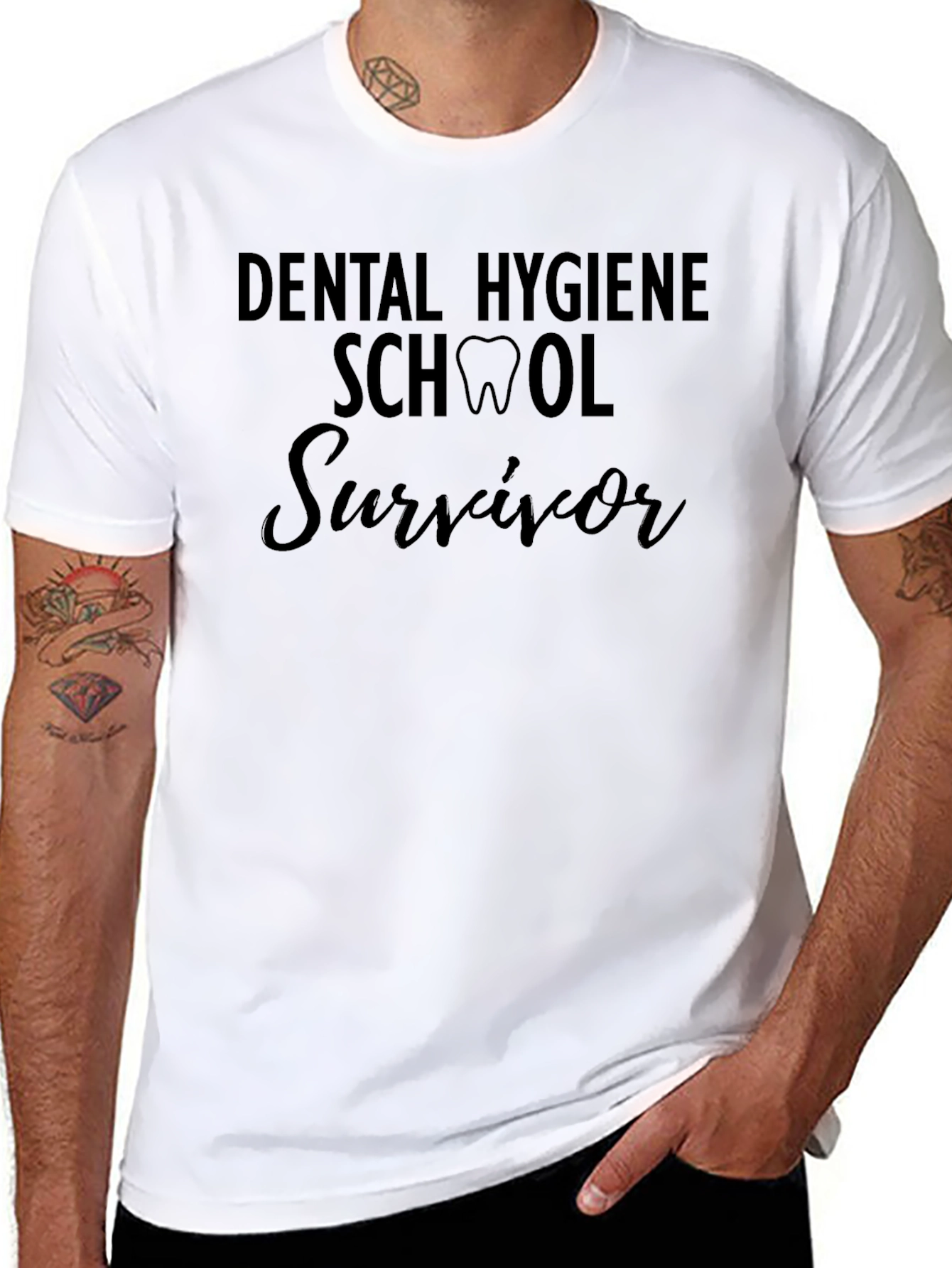 Dental Hygiene School Survivor Black T-Shirt