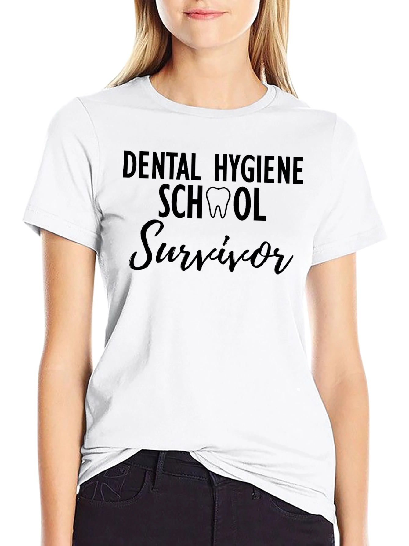 Dental Hygiene School Survivor Black T-Shirt