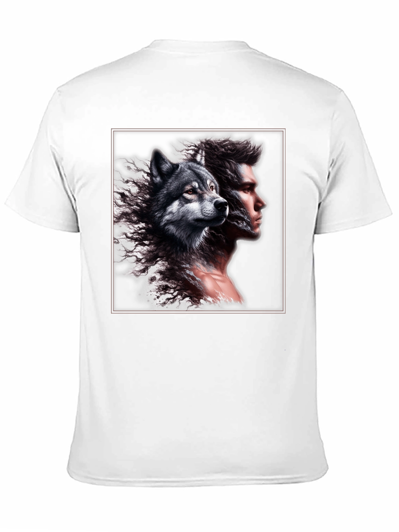 Wolf & Man Graphic Tee - Unique Design!