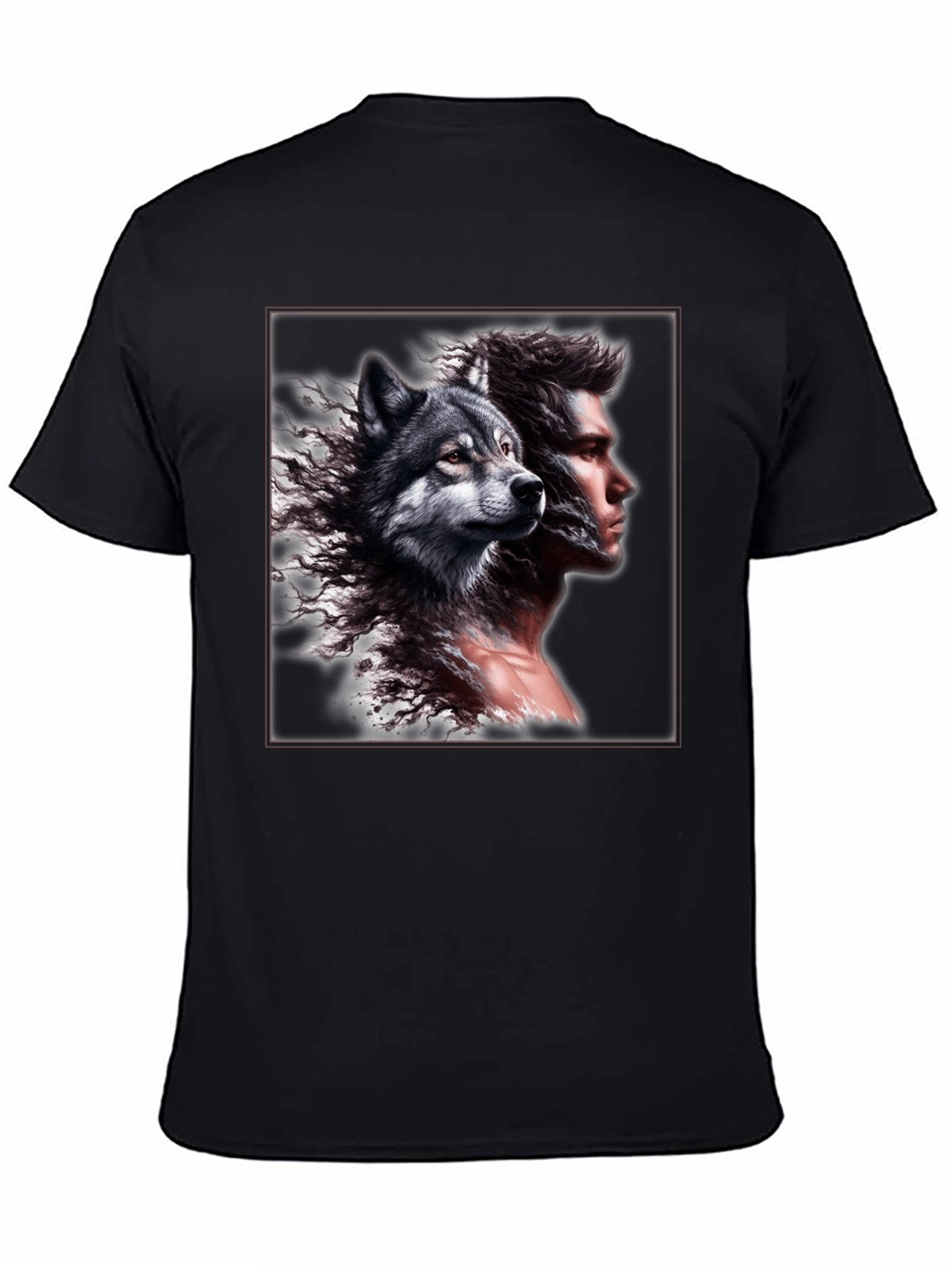 Wolf & Man Graphic Tee - Unique Design!