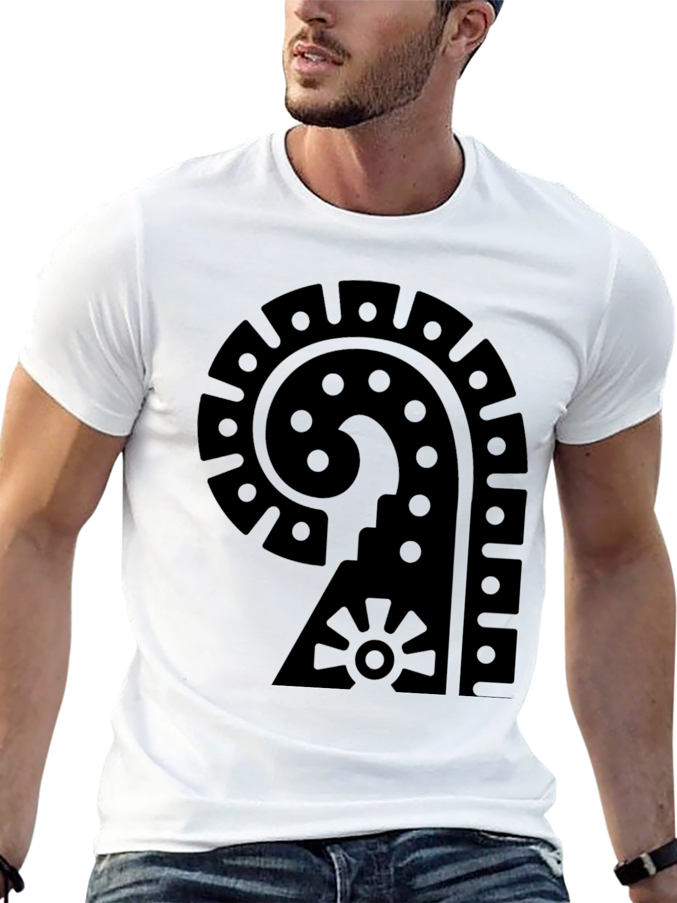 Aztec Symbol Graphic Black T-Shirt