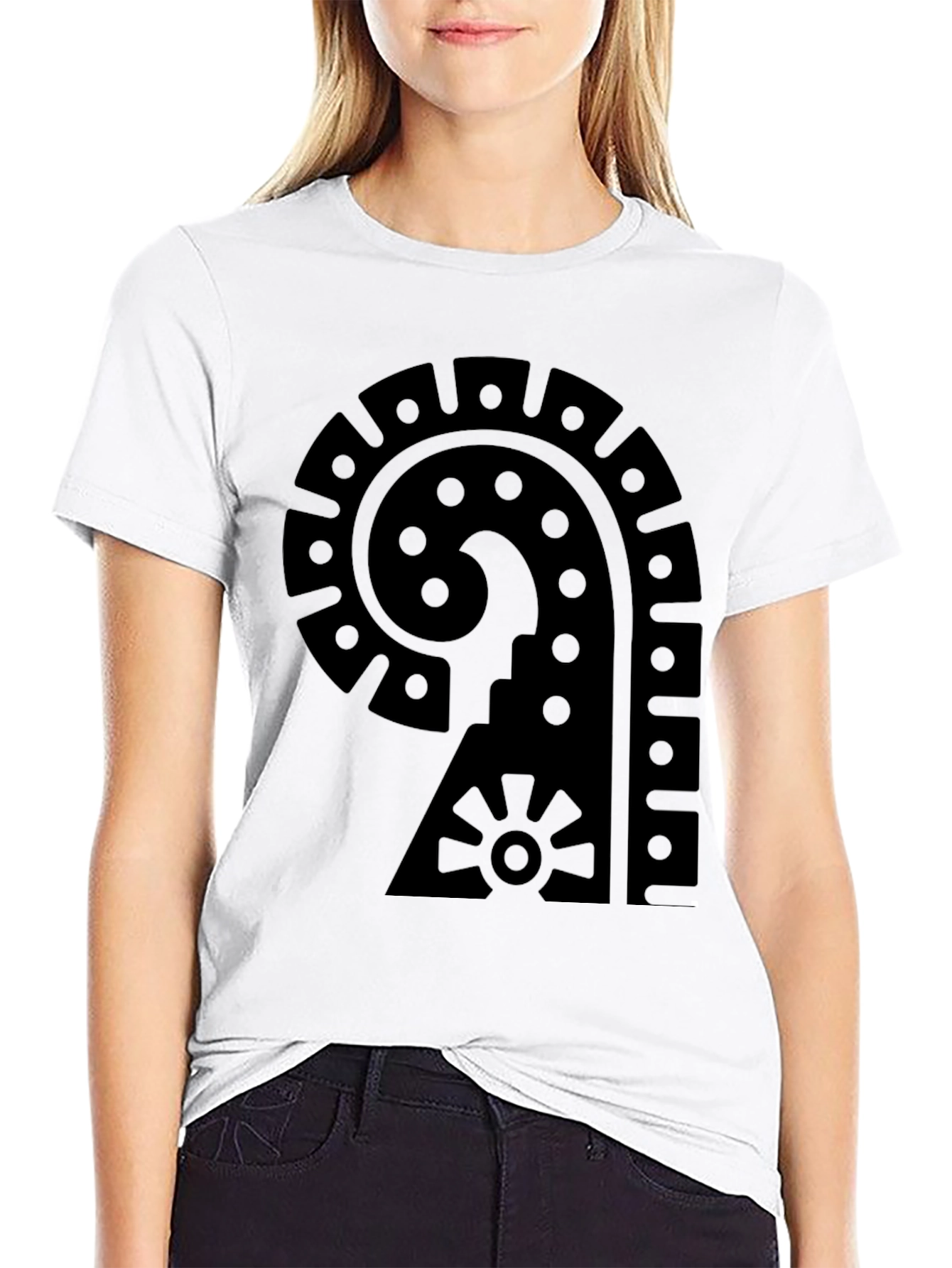 Aztec Symbol Graphic Black T-Shirt