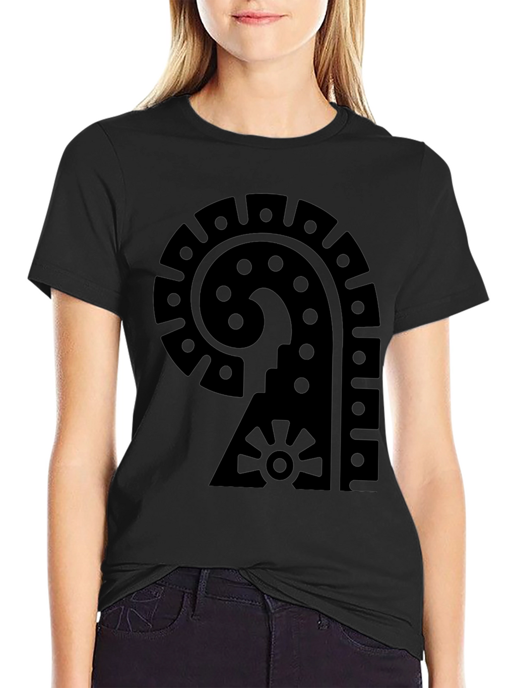 Aztec Symbol Graphic Black T-Shirt