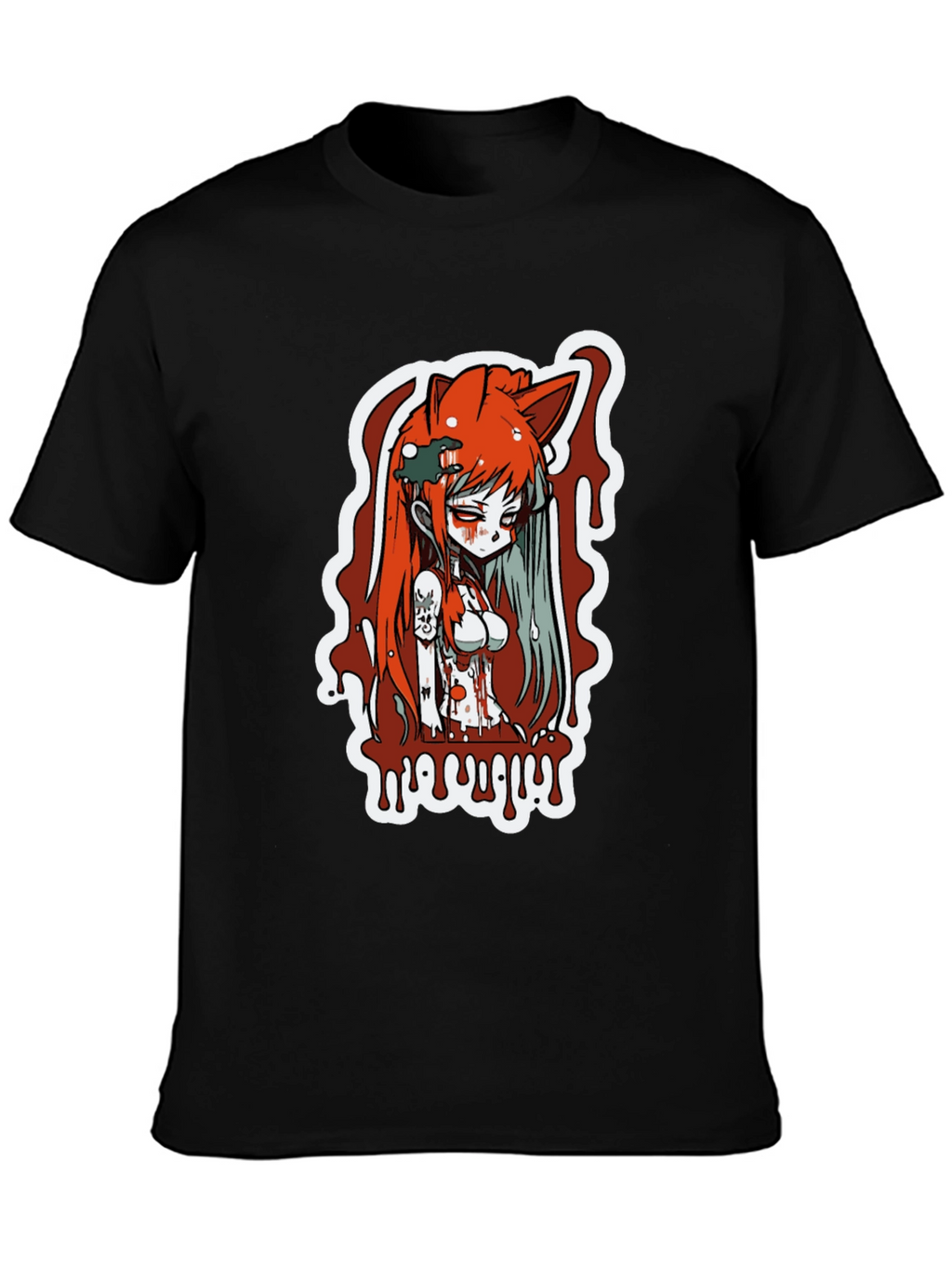 Anime Girl Horror Graphic T-Shirt