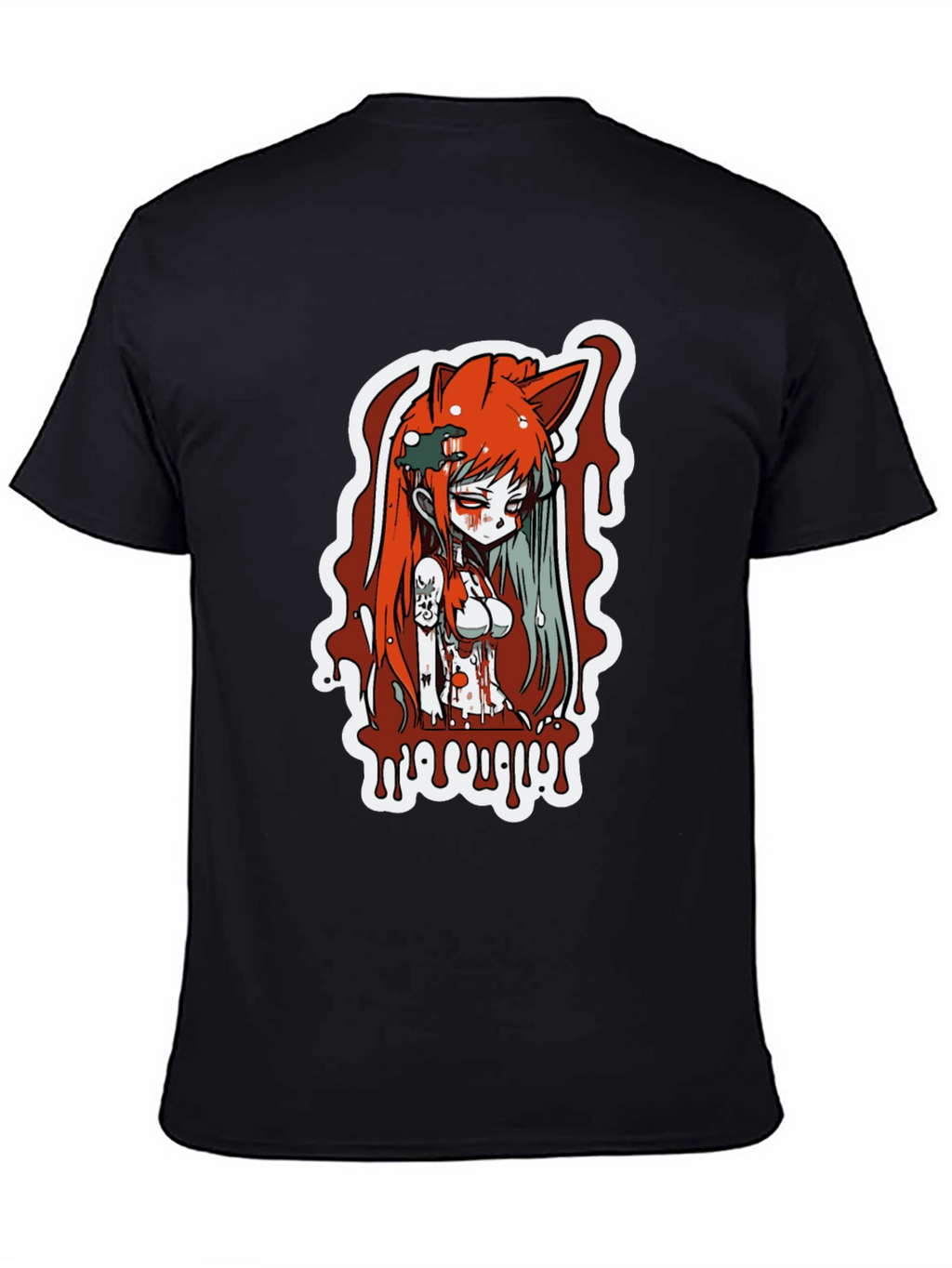 Anime Girl Horror Graphic T-Shirt