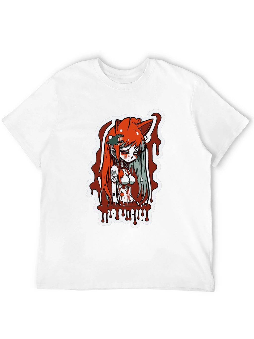 Anime Girl Horror Graphic T-Shirt