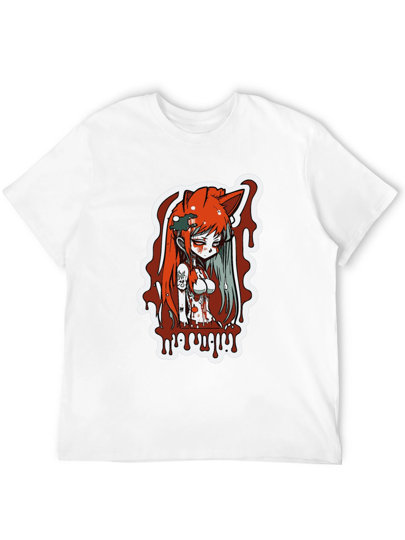 Anime Girl Horror Graphic T-Shirt