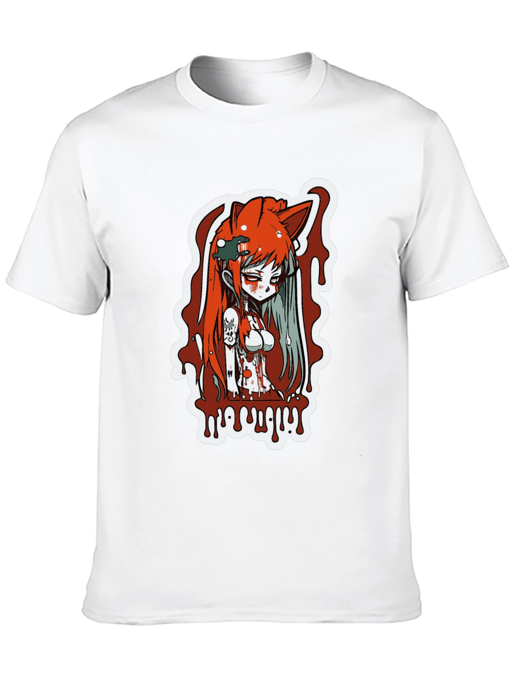 Anime Girl Horror Graphic T-Shirt