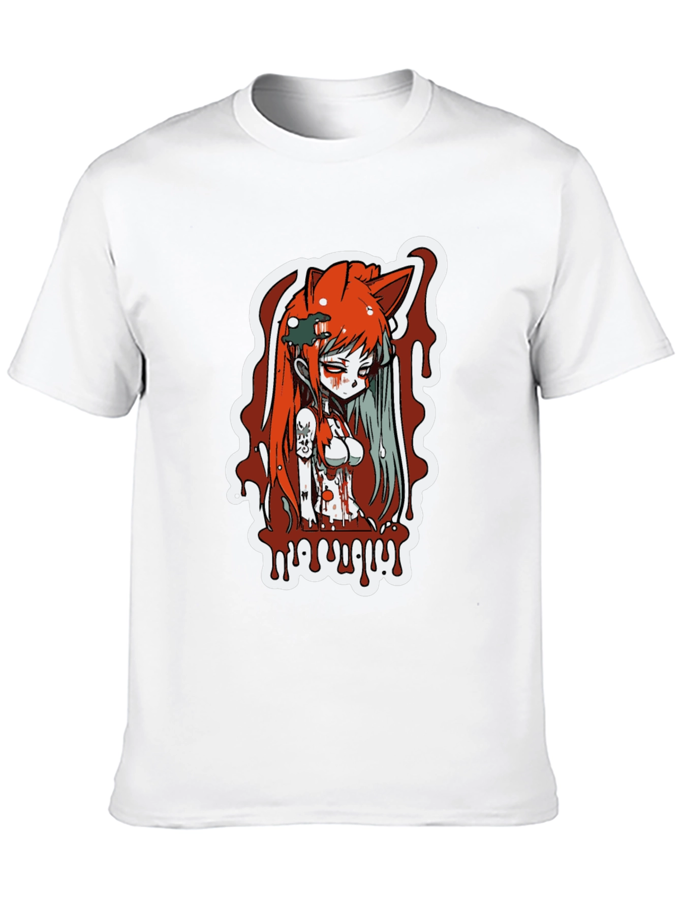 Anime Girl Horror Graphic T-Shirt