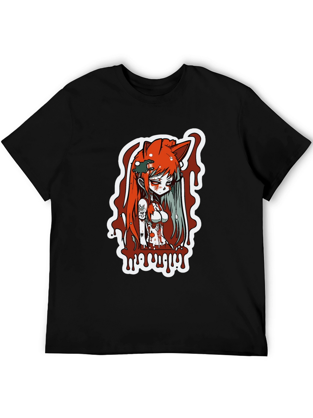 Anime Girl Horror Graphic T-Shirt