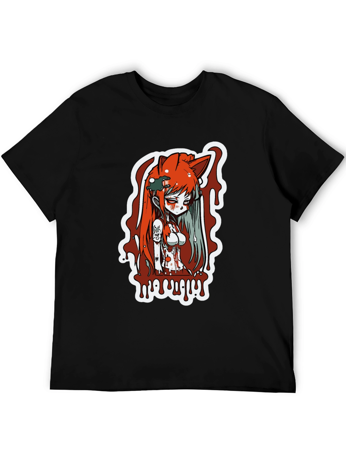 Anime Girl Horror Graphic T-Shirt