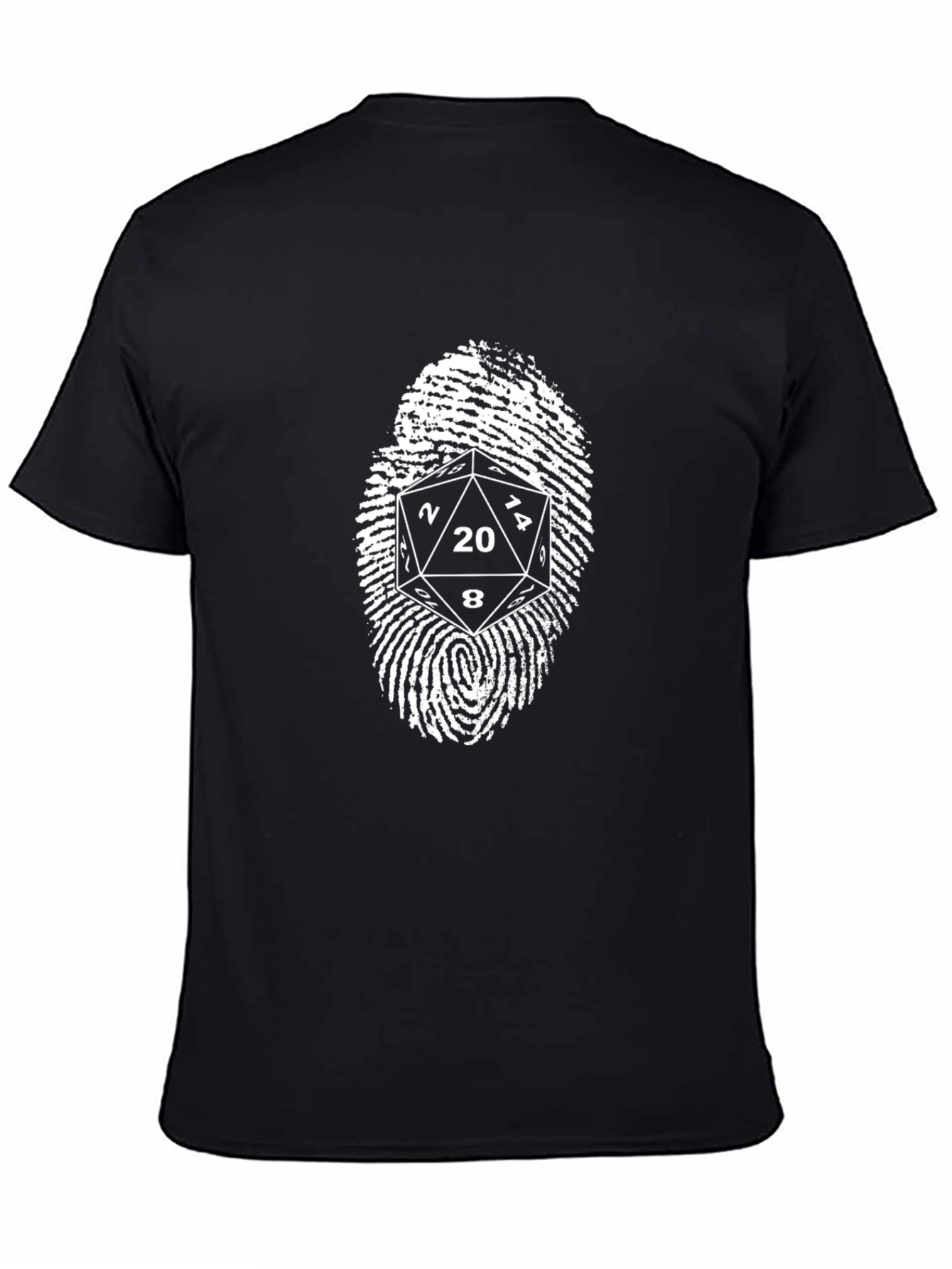 D20 Fingerprint Graphic Tee - Tabletop RPG Gamer Shirt