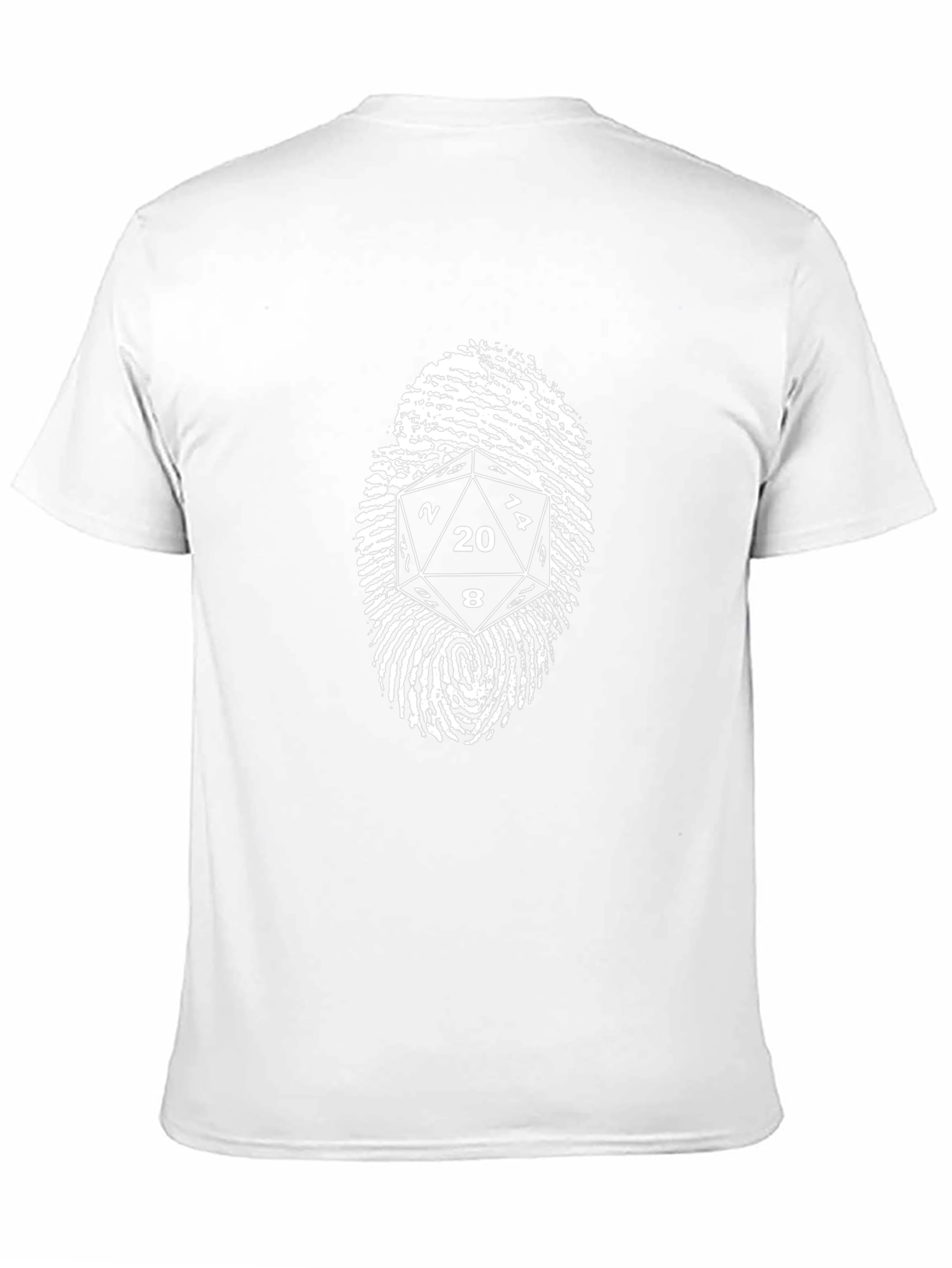 D20 Fingerprint Graphic Tee - Tabletop RPG Gamer Shirt
