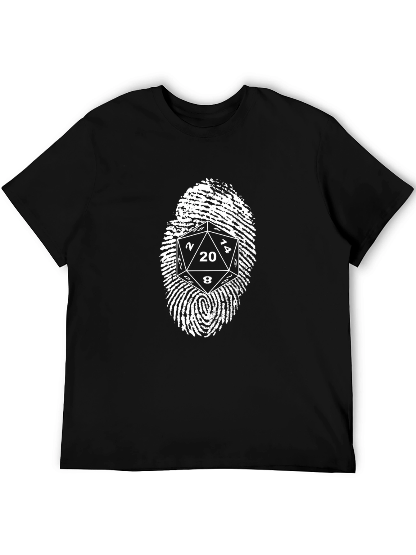 D20 Fingerprint Graphic Tee - Tabletop RPG Gamer Shirt