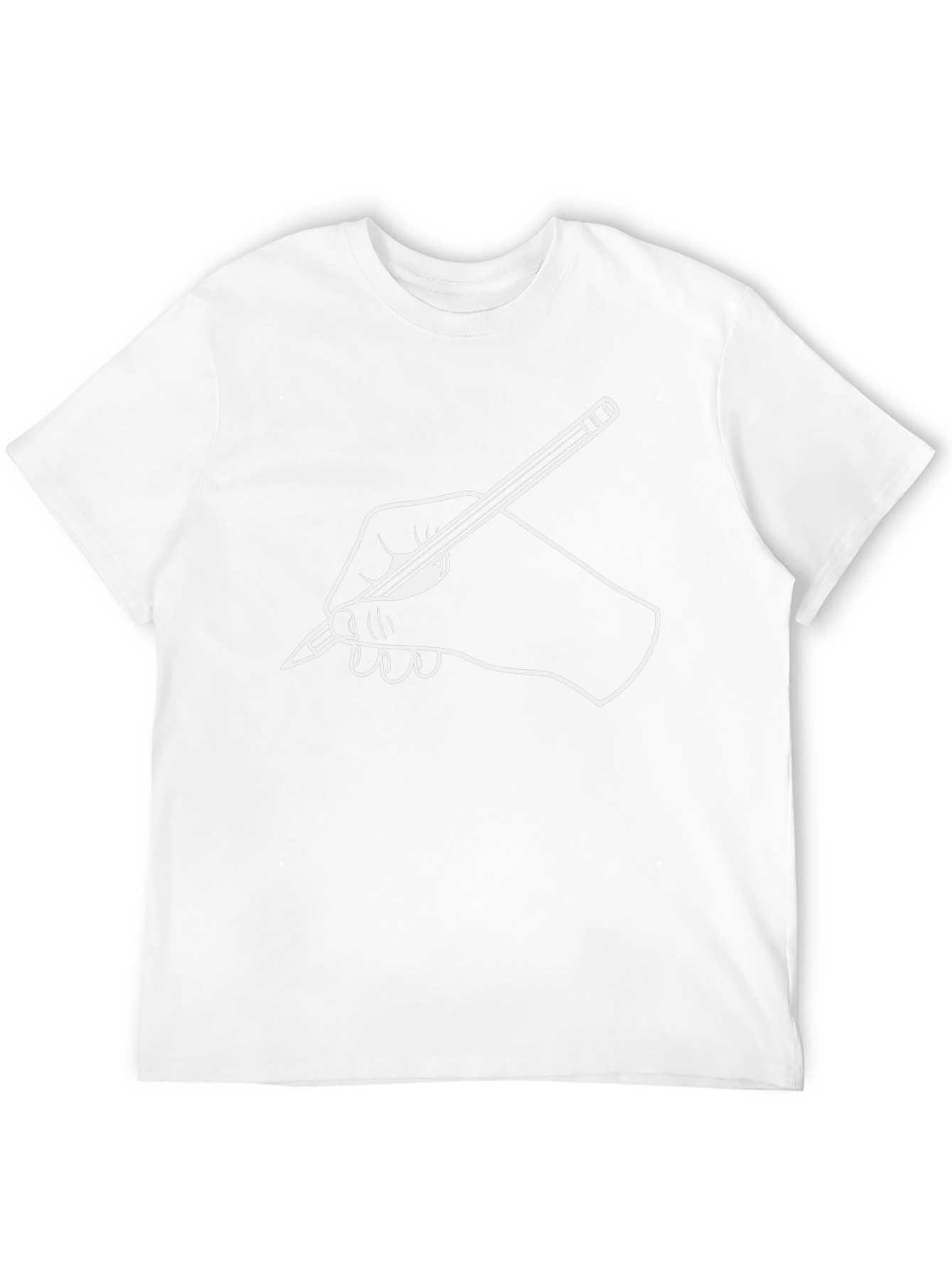 Creative Hand Drawing Graphic Tee - Black Cotton Shirt