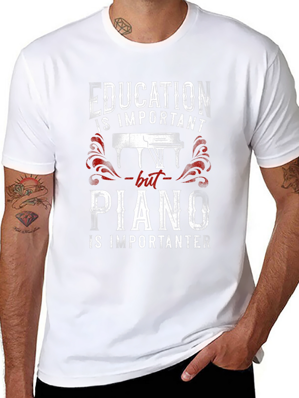 Education vs Piano T-Shirt