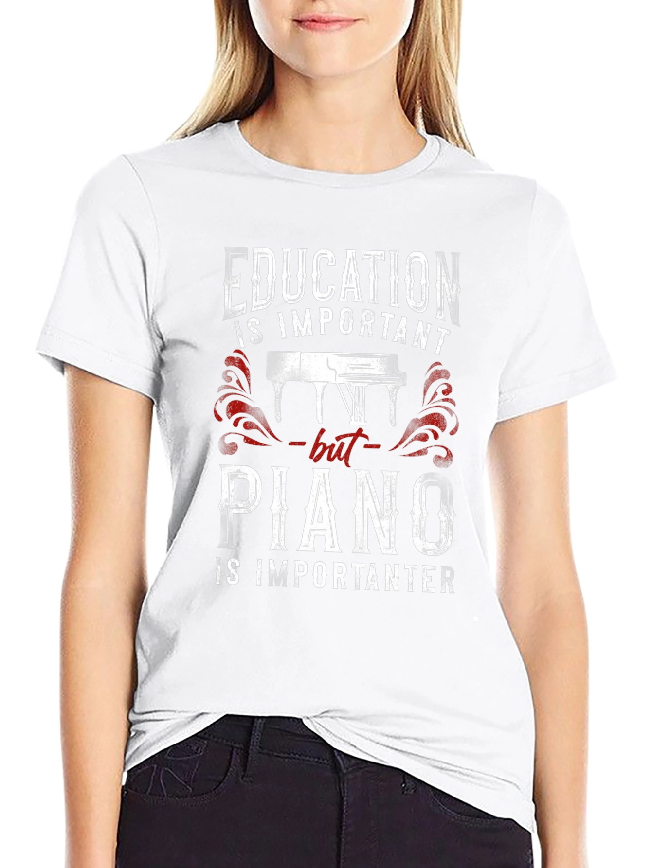 Education vs Piano T-Shirt