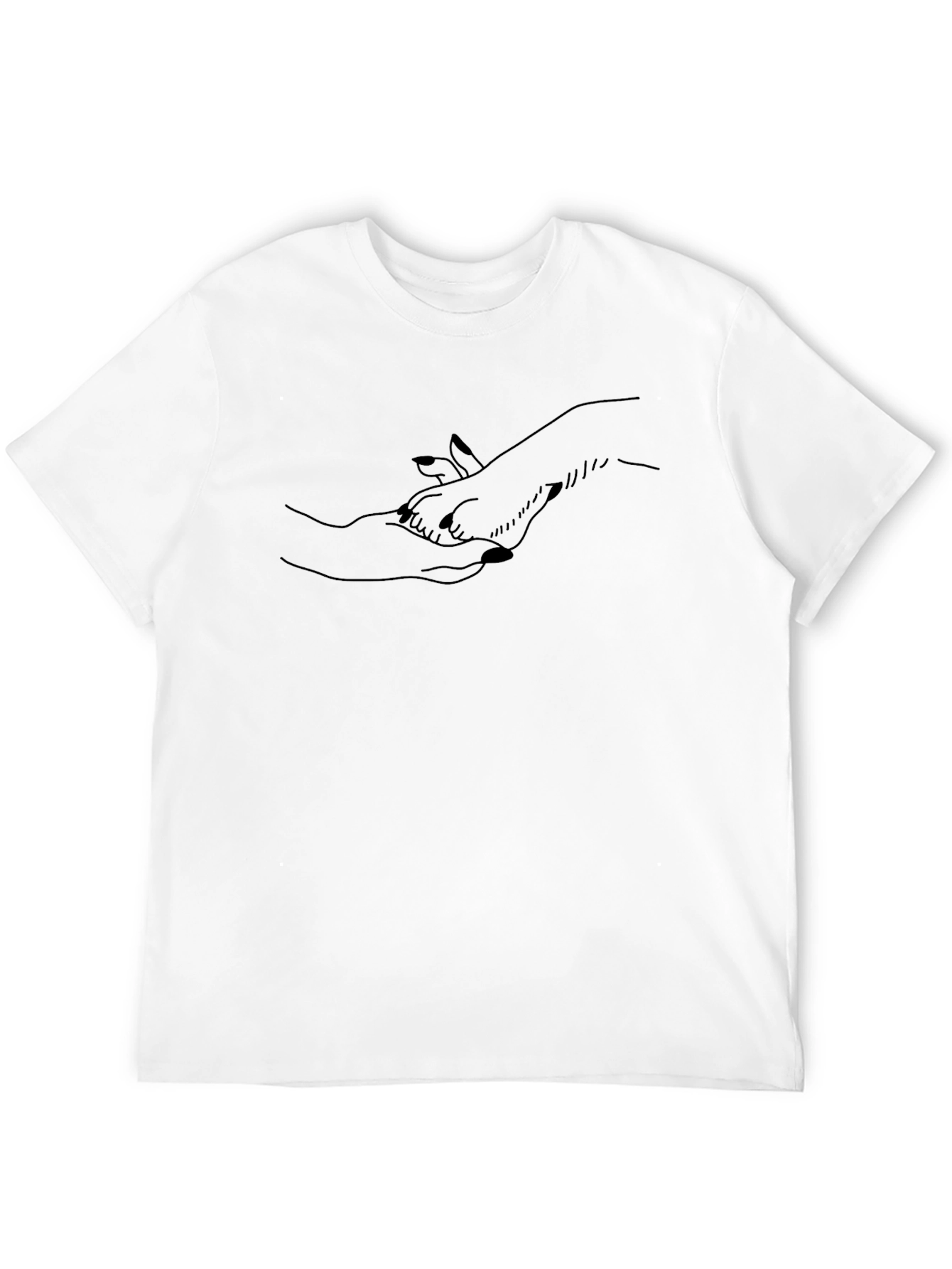 Minimalist Black T-Shirt - Hand and Paw Print