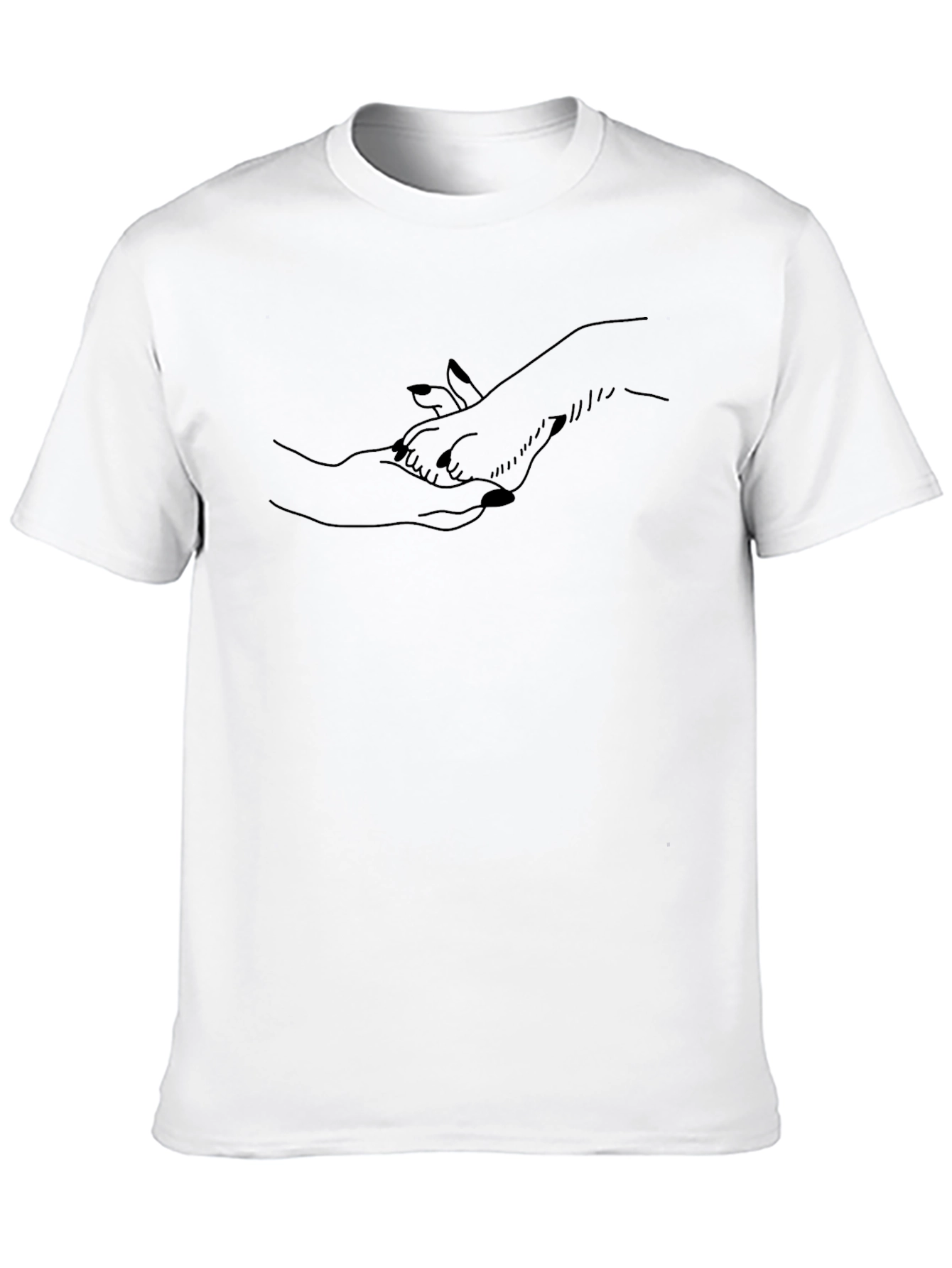 Minimalist Black T-Shirt - Hand and Paw Print
