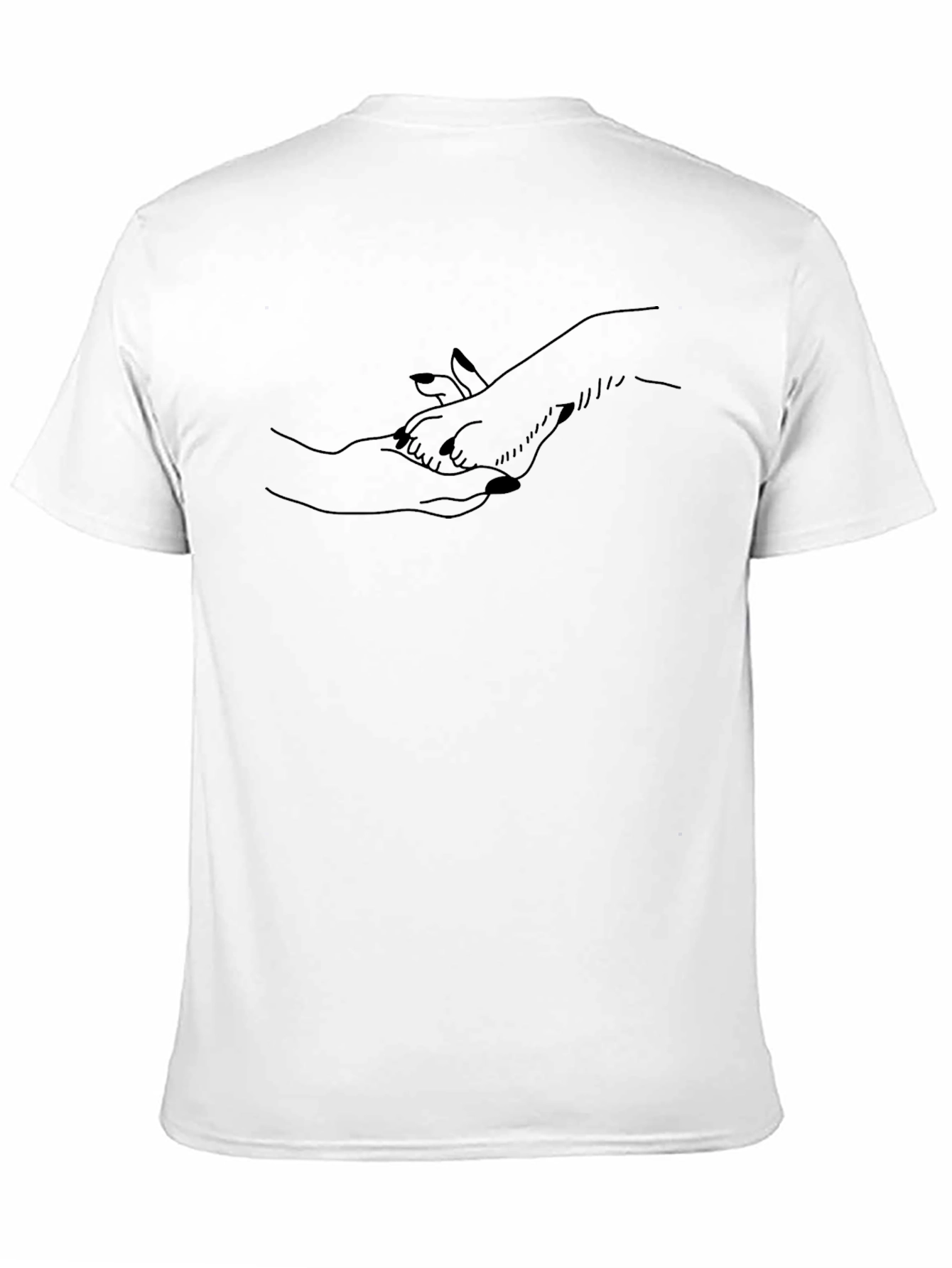 Minimalist Black T-Shirt - Hand and Paw Print