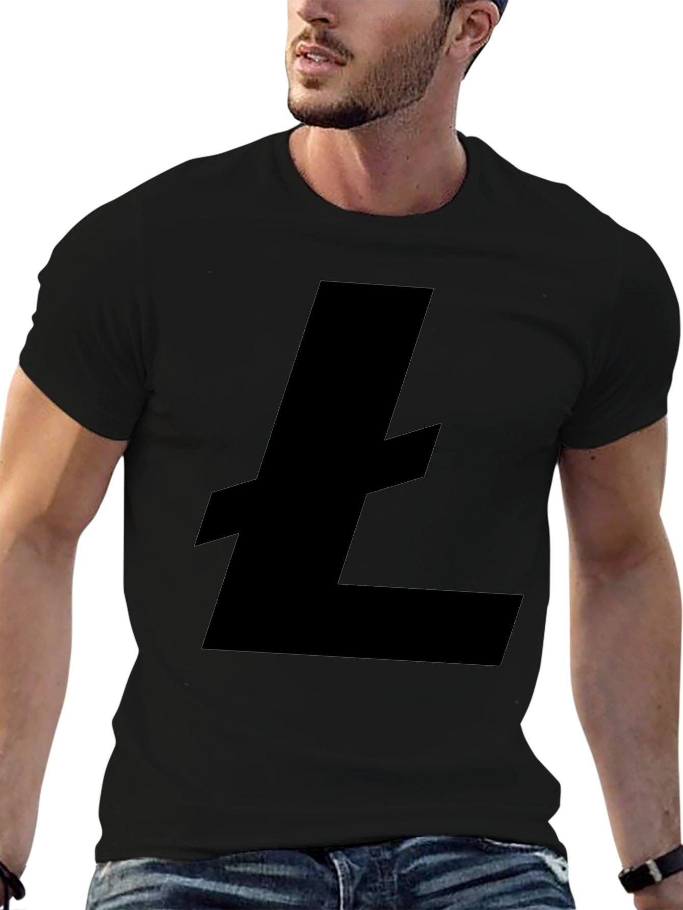 Black Litecoin Logo T-Shirt