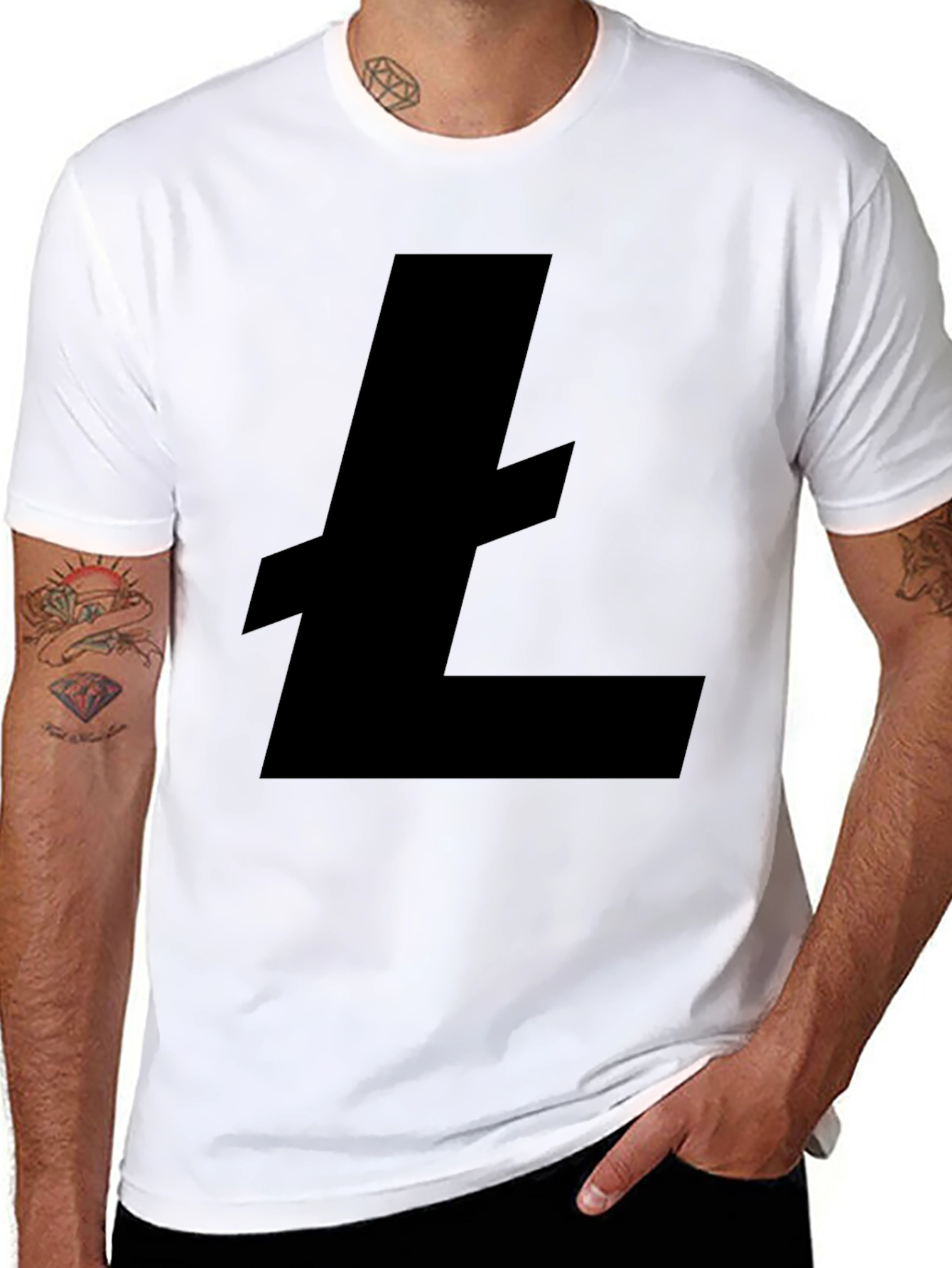 Black Litecoin Logo T-Shirt