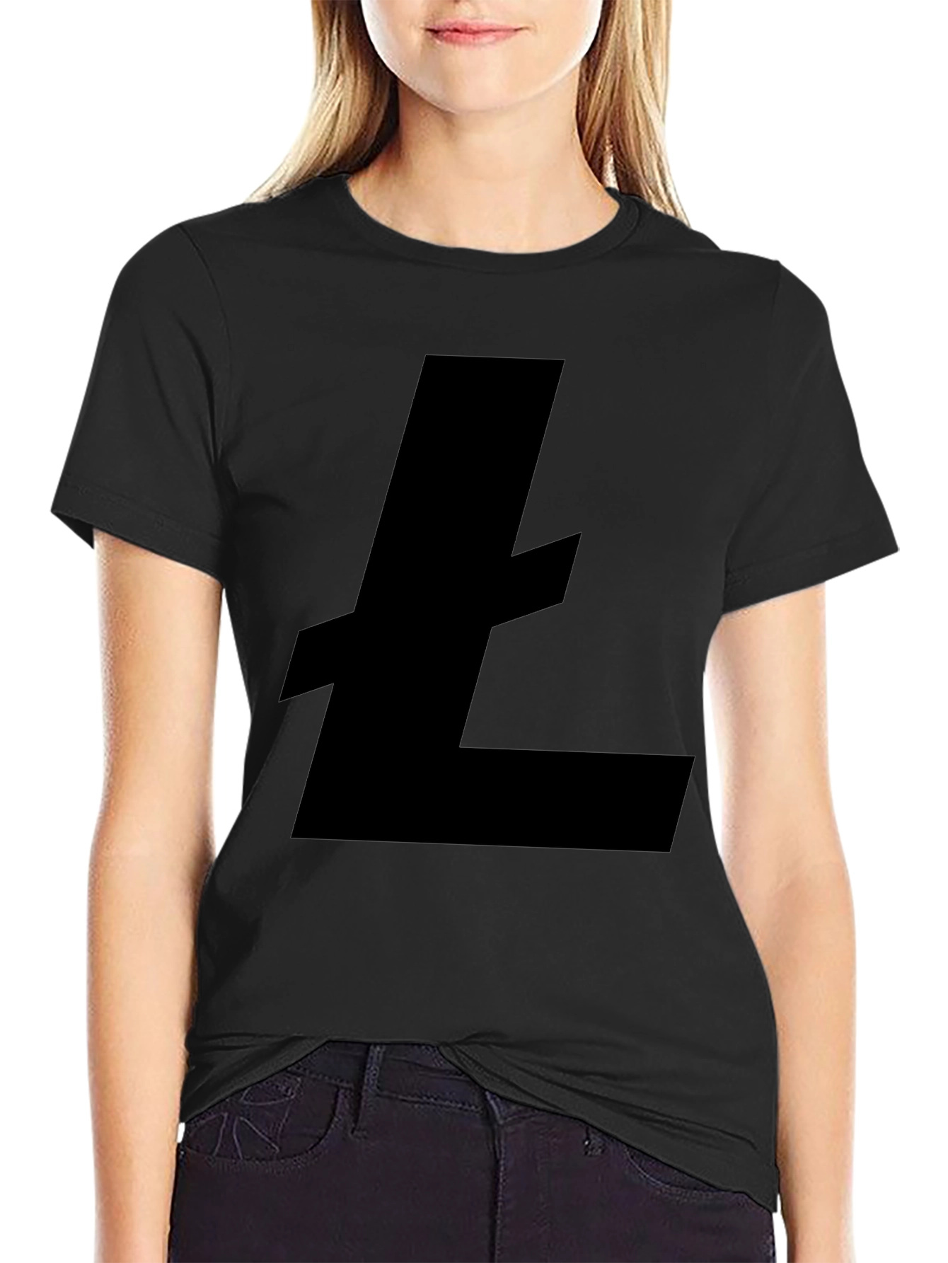 Black Litecoin Logo T-Shirt
